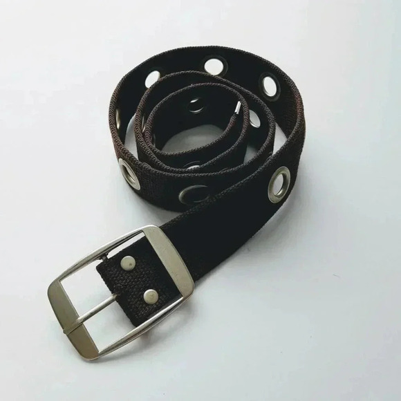 Canvas Belt 39" Rivets Green Military Look - Picture 2 of 5